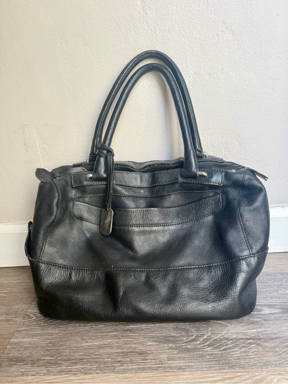 Well Loved Furla Black Leather Shoulder Bag - As Is Condition